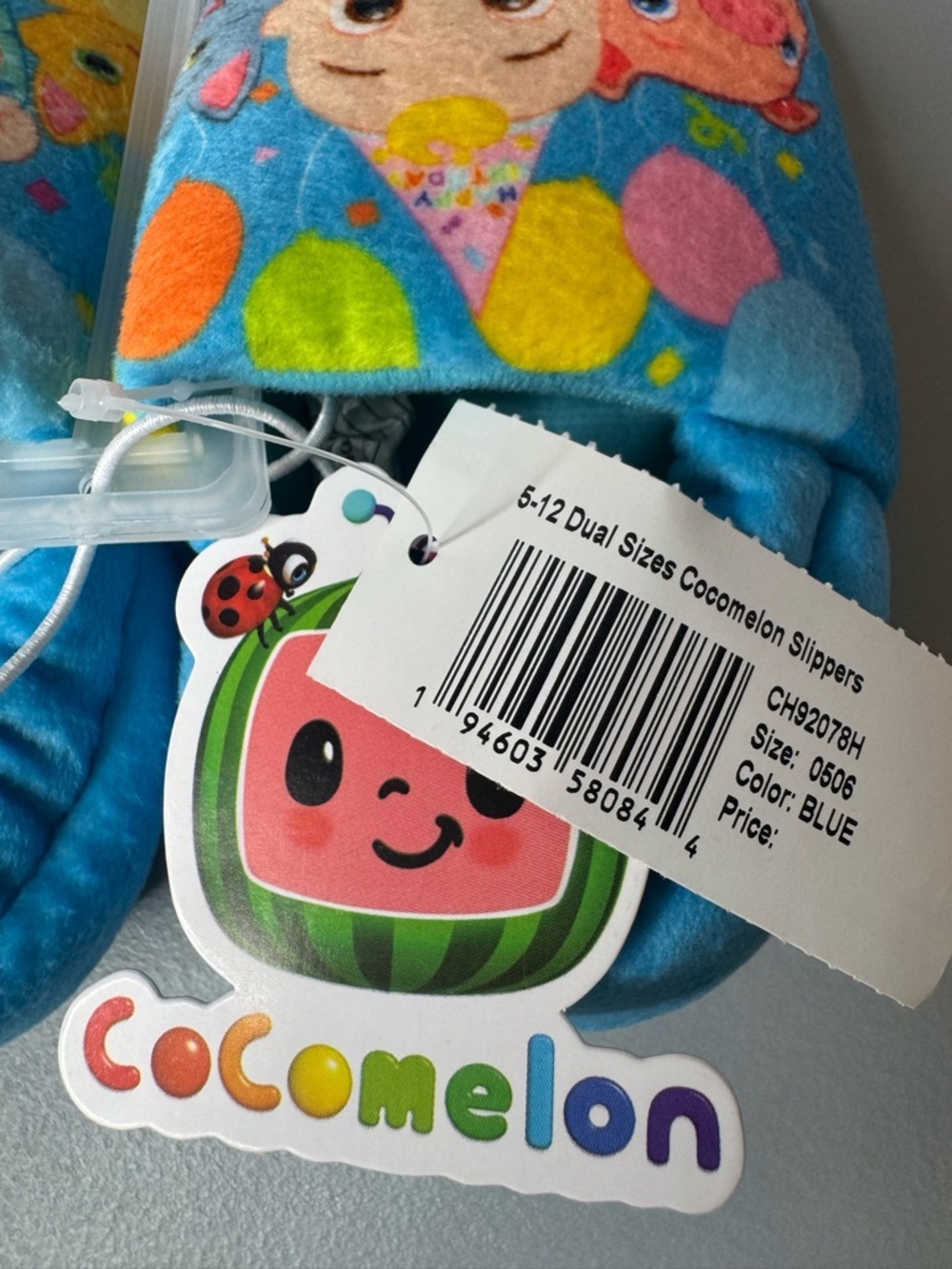 Cocomelon happy birthday Party plush moccasin slippers for toddlers jj Wally pep - Picture 4 of 6
